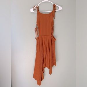 FREE PEOPLE orange asymmetrical dress